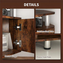 Unit Cabinet With Storage Shelves Entertainment Center Rustic Brown - thumbnail 7