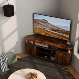 Unit Cabinet With Storage Shelves Entertainment Center Rustic Brown - thumbnail 2