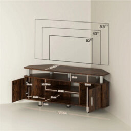 Unit Cabinet With Storage Shelves Entertainment Center Rustic Brown - thumbnail 3