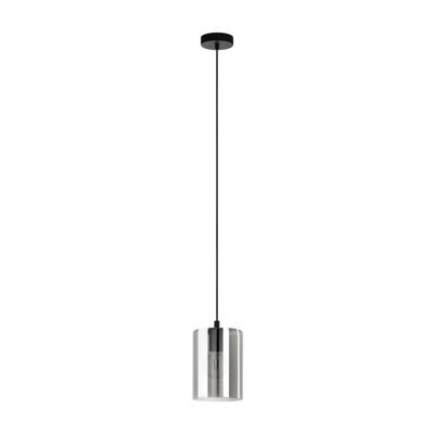 Eglo Cadaques 1 Smoke And Black Glass 1 Light Ceiling Pendant, (D) 16Cm - image 1