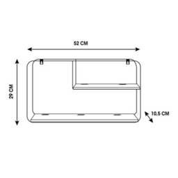 Urbn-Living Urbnliving Floating Shelves Hanging Shelf 52Cm Height Display Rack Organiser Wall Mounted Storage Unit - thumbnail 5