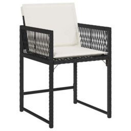 Berkfield Garden Dining Set 5 Pcs Black Poly Rattan - thumbnail 6