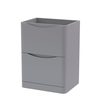 Hudson Reed Components Floor Standing 2 Drawer Unit, 600mm-Satin Grey - image 1