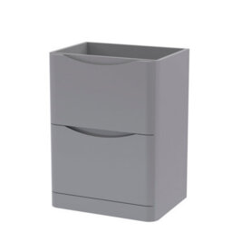 Hudson Reed Components Floor Standing 2 Drawer Unit, 600mm-Satin Grey - thumbnail 1
