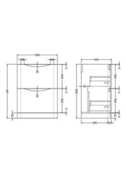 Hudson Reed Components Floor Standing 2 Drawer Unit, 600mm-Satin Grey - thumbnail 2