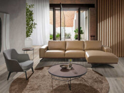 Angel Cerda Stylish Round Corner Table In Walnut And Black Steel - thumbnail 3