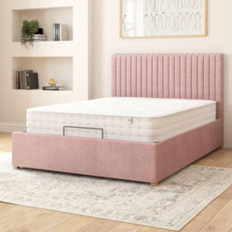 Aspire Grant Electric Adjustable Bed Upholstered With Pocket Sprung Mattress Uk Made, Plush Blush, Size Double - thumbnail 2