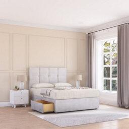 Sloomy Jasmine Silver Plush 4Ft Memory Foam Bed Set With 2 Drawers, Mattress & Headboard- Small Double - thumbnail 2