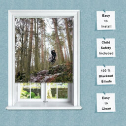 Lister Cartwright Photographic Blackout Roller Blinds For Bedroom Windows - (60 X 140 Cm) - Mountain Bike - thumbnail 3
