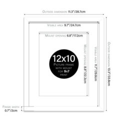 "12X10"" White Frame With Mount For 9X7"" Pictures 20mm Thin Edge Portrait And Landscape Display With Wall Hooks And Kickstand" - thumbnail 2