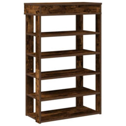 Berkfield Shoe Rack Smoked Oak 60X30X98 Cm Engineered Wood - thumbnail 2
