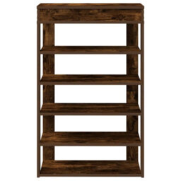Berkfield Shoe Rack Smoked Oak 60X30X98 Cm Engineered Wood - thumbnail 4
