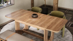 Furneo Teramo - Light Oak Effect, Modern Extending Dining Table, 140Cm - 200Cm - thumbnail 5