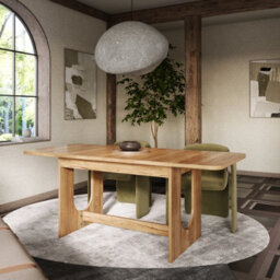 Furneo Teramo - Light Oak Effect, Modern Extending Dining Table, 140Cm - 200Cm - thumbnail 1