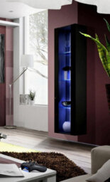 Arte Fly 41 Tall Display Cabinet 40Cm Black Gloss - Moody Led Display Tower - thumbnail 2