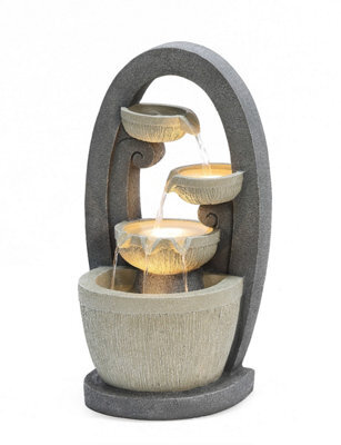Outdoor Living UK Penrose Pouring Bowls Contemporary Water Feature Without Cover