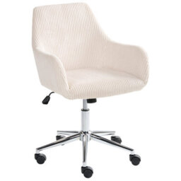 Beliani Office Chair Wellston Corduroy Light Beige - thumbnail 4
