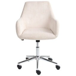 Beliani Office Chair Wellston Corduroy Light Beige - thumbnail 5