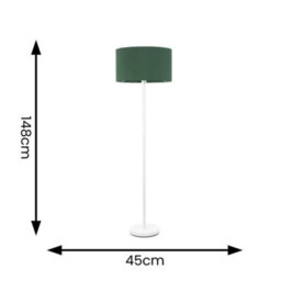 Valuelights Charles White Floor Lamp With Green Drum Shade And Bulb - thumbnail 8