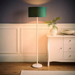 Valuelights Charles White Floor Lamp With Green Drum Shade And Bulb - thumbnail 3