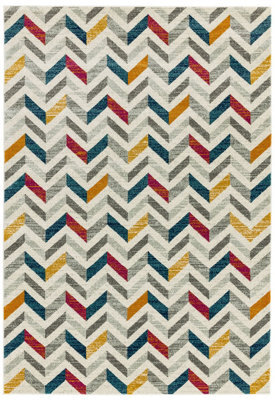 Multicolor Shades Geometric Modern Easy To Clean Rug For Dining Room -200Cm X 290Cm - image 1