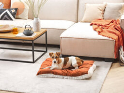 Beliani  Pet Bed Ergani Velvet Orange - thumbnail 2