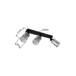 Luminosa Lighting Luminosa Hadera Ceiling Spotlight Bar Matt Black Smoke Glass Shade 3X E27 - thumbnail 7