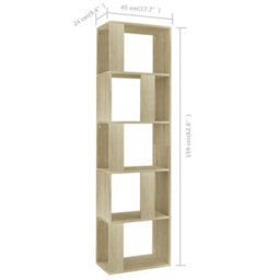 Berkfield Book Cabinet/room Divider Sonoma Oak 45X24X159 Cm Engineered Wood - thumbnail 7