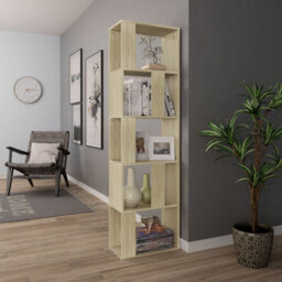 Berkfield Book Cabinet/room Divider Sonoma Oak 45X24X159 Cm Engineered Wood - thumbnail 4