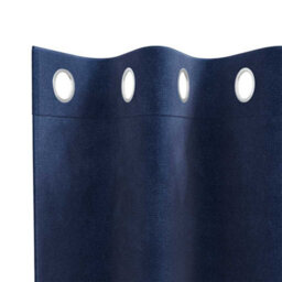 Berkfield Modern Blackout Curtains With Eyelets 2 Pcs Dark Blue Velvet - thumbnail 5