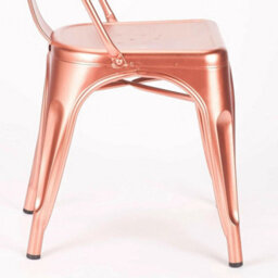 Inspired Metal Dining Chair Copper Rose Gold Industrial Stackable Seat - thumbnail 3