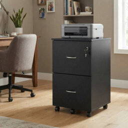 Compact 2-Drawer Rolling File Cabinet For A4 & Letter-Size Files - thumbnail 5