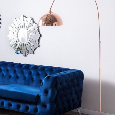 Beliani Aurora Home Copper Floor Lamp 160Cm - Curved Iron Arm, Tiltable Bowl Shade, Retro Glamour - image 1