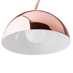 Beliani Aurora Home Copper Floor Lamp 160Cm - Curved Iron Arm, Tiltable Bowl Shade, Retro Glamour - thumbnail 4