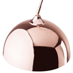 Beliani Aurora Home Copper Floor Lamp 160Cm - Curved Iron Arm, Tiltable Bowl Shade, Retro Glamour - thumbnail 3