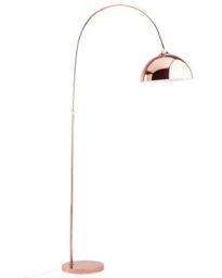 Beliani Aurora Home Copper Floor Lamp 160Cm - Curved Iron Arm, Tiltable Bowl Shade, Retro Glamour - thumbnail 2