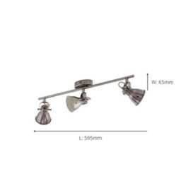 Eglo Seras 1 Antique Nickel Metal 3 Light (Inclusive) Spot Light, (L) 59.5Cm - thumbnail 3
