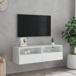 Berkfield Durable Tv Wall Cabinet White 100X30X30 Cm Engineered Wood - thumbnail 3