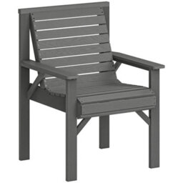 Outsunny Wood Garden Chair Outdoor Dining Chair With Curved Seat, Grey - thumbnail 2