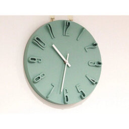 Green 30 Cm Clock Silent Wall Clock 3D Raised Number Minimalist Decor Gift - thumbnail 4