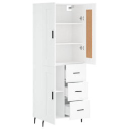 Berkfield Highboard White 69.5X34X180 Cm Engineered Wood - thumbnail 4