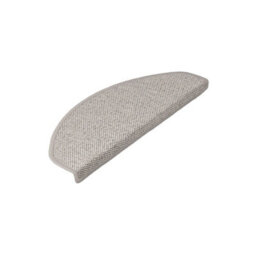 Floordirekt Sisal Look Self Adhesive Edged Soft Sisal Stair Tread Mat For Indoor Stairs Semicircular Silver 23.5 X 65 Cm - thumbnail 1
