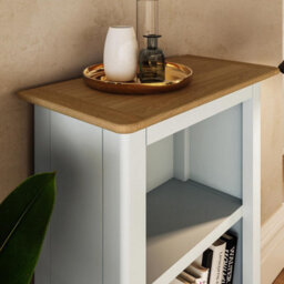 Fwstyle 3 Tier Bookcase Storage Rack Shelving Unit Ready Assembled White Linen & Oak (H) 82 (W) 45 (D) 23Cm - thumbnail 2