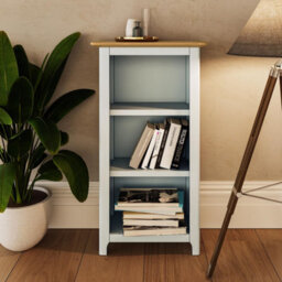 Fwstyle 3 Tier Bookcase Storage Rack Shelving Unit Ready Assembled White Linen & Oak (H) 82 (W) 45 (D) 23Cm - thumbnail 3