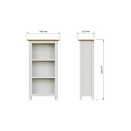 Fwstyle 3 Tier Bookcase Storage Rack Shelving Unit Ready Assembled White Linen & Oak (H) 82 (W) 45 (D) 23Cm - thumbnail 8