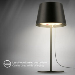 Briloner Rechargeable Table Lamp Black 1.2W 120Lm 2700K Touch Dimmer Ip44 - thumbnail 5