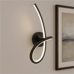 Loops 2 Pack Sleek Modern Design Black Led Wall Light For Stylish Indoor Home Lighting - thumbnail 3