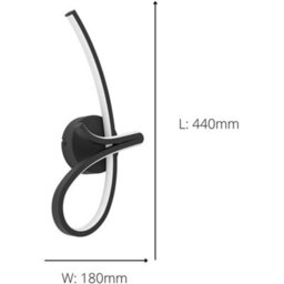 Loops 2 Pack Sleek Modern Design Black Led Wall Light For Stylish Indoor Home Lighting - thumbnail 4