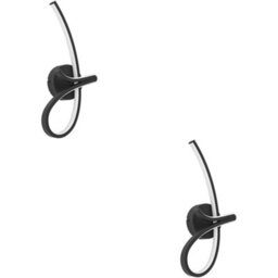 Loops 2 Pack Sleek Modern Design Black Led Wall Light For Stylish Indoor Home Lighting - thumbnail 1