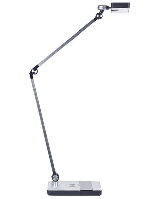 Wyld And Coco Silver Brushed Aluminium Desk Lamp - Qi Charger, Stepless Dimming, Touch Control - image 1